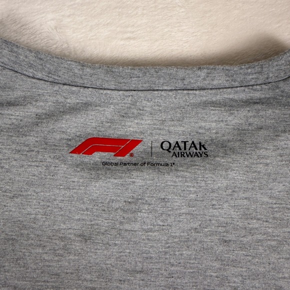 Qatar Airways Formula 1 Gray Long Sleeve M Henley Pajama Business Class Shirt - Picture 6 of 7